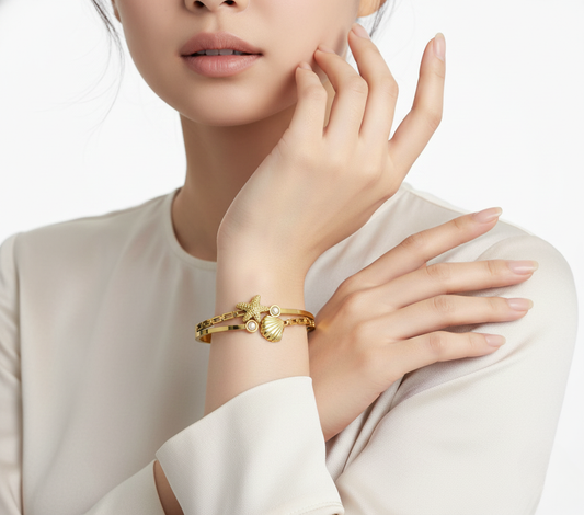 Minimal Open Cuff Korean Style Gold Plated Kada Bracelet