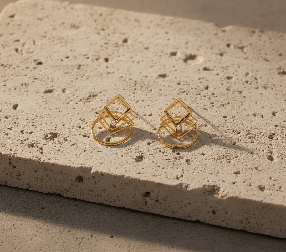 Geometric Elegance Hoop Earrings