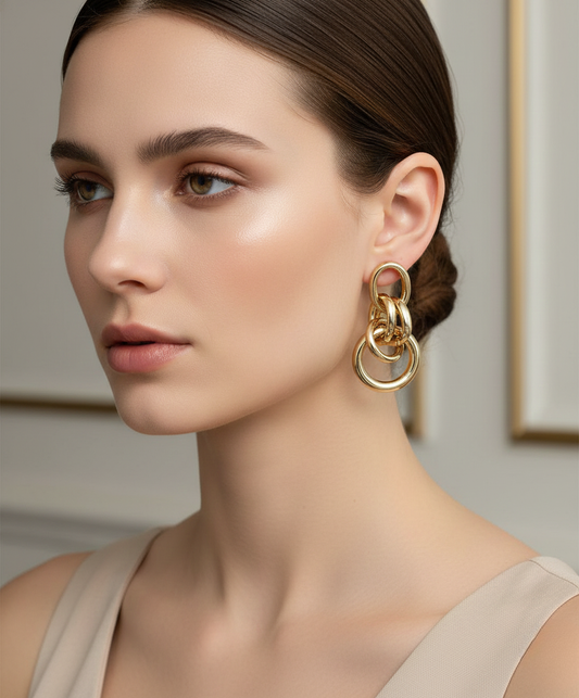 Interlinked Chain Drop Earrings – Modern Statement Fashion Jewelry