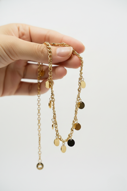 Gold Coin Charm Chain necklace