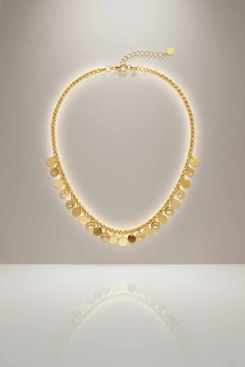 Gold Coin Charm Chain necklace