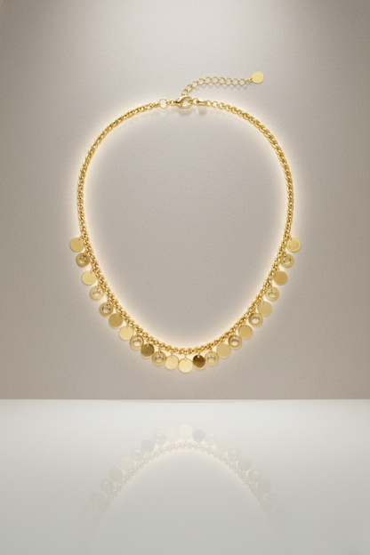 Gold Coin Charm Chain necklace
