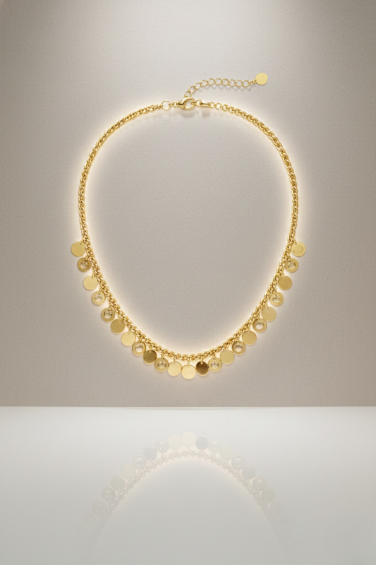 Gold Coin Charm Chain necklace