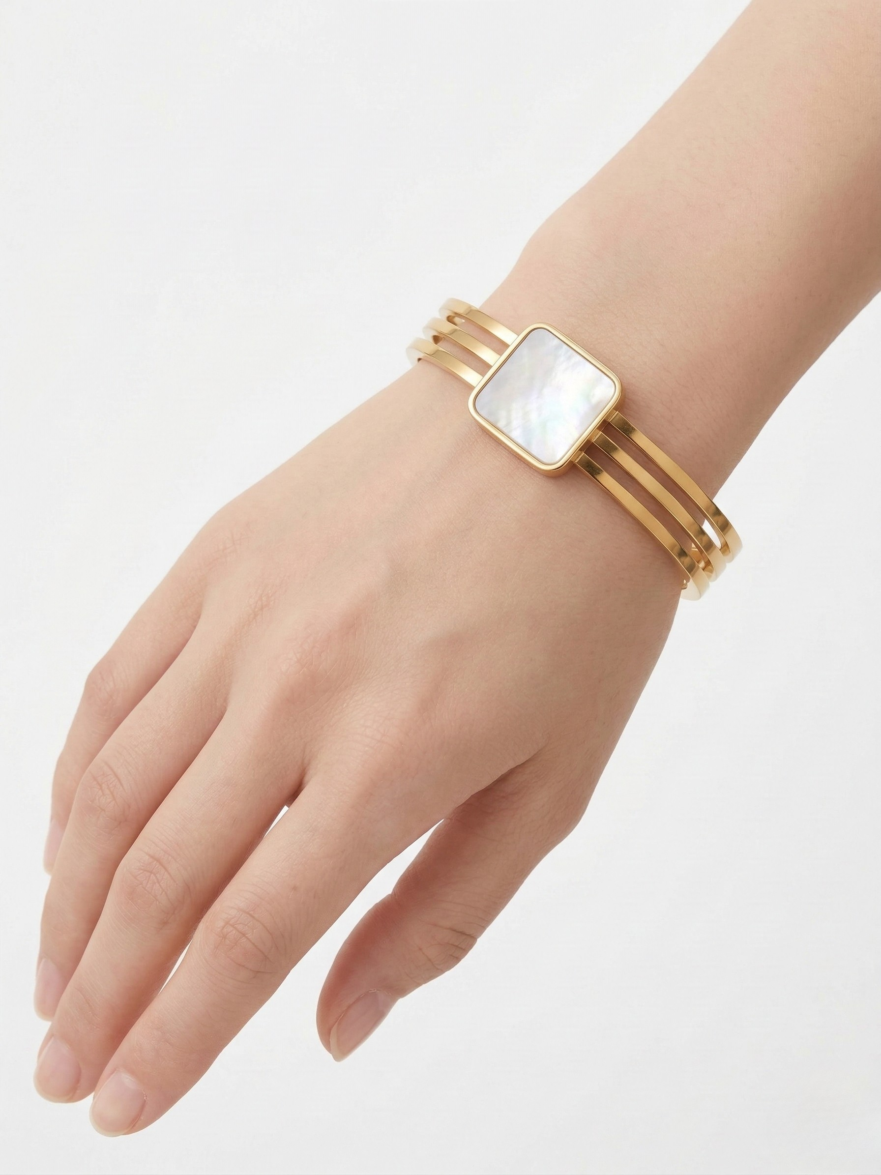 Elegant Gold Plated Square Stone Designer Bracelet