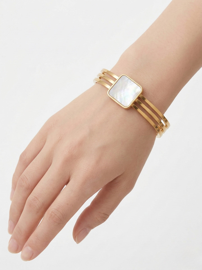 Elegant Gold Plated Square Stone Designer Bracelet