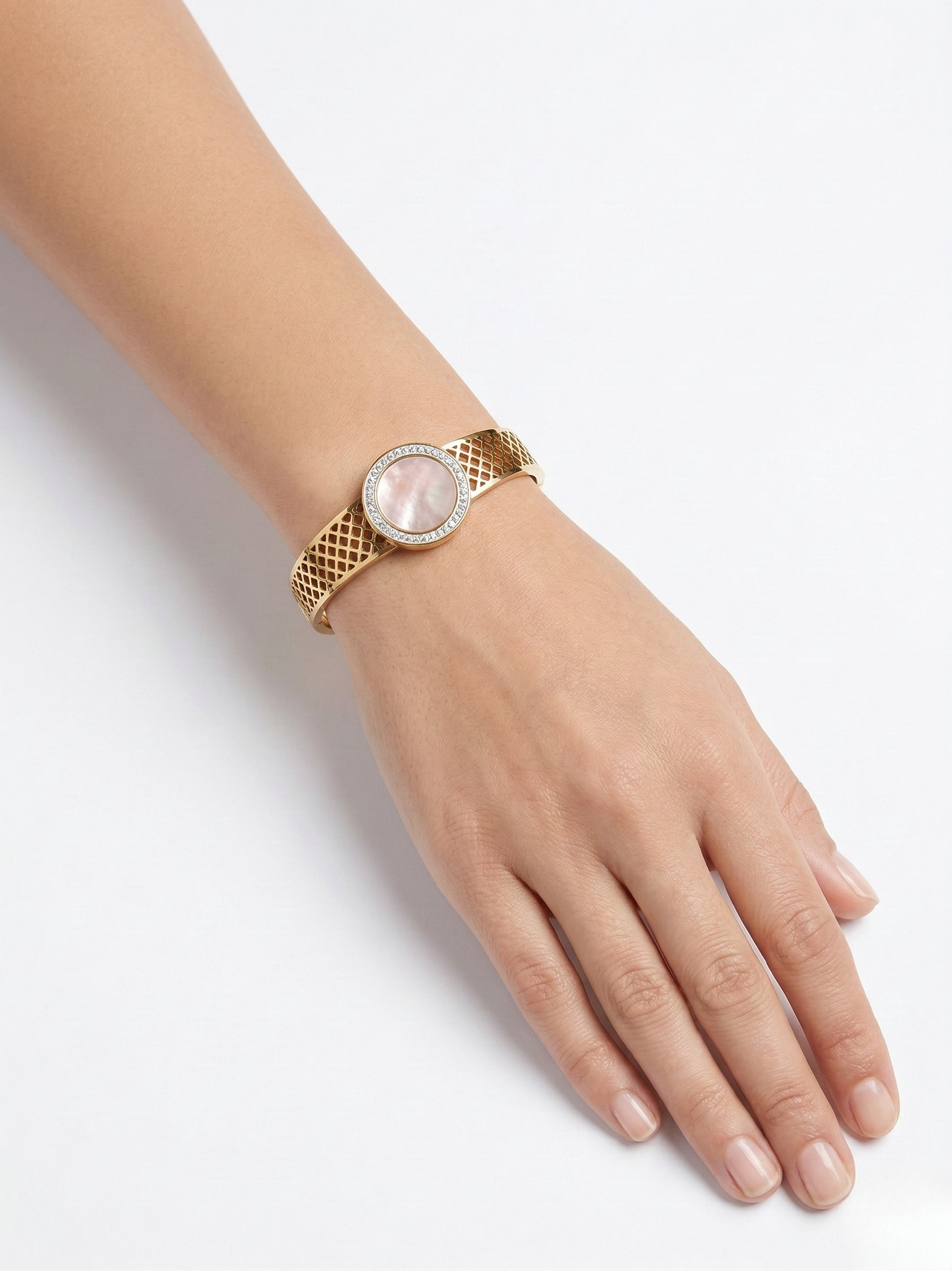 Elegant Gold Plated Designer Bracelet with Crystal