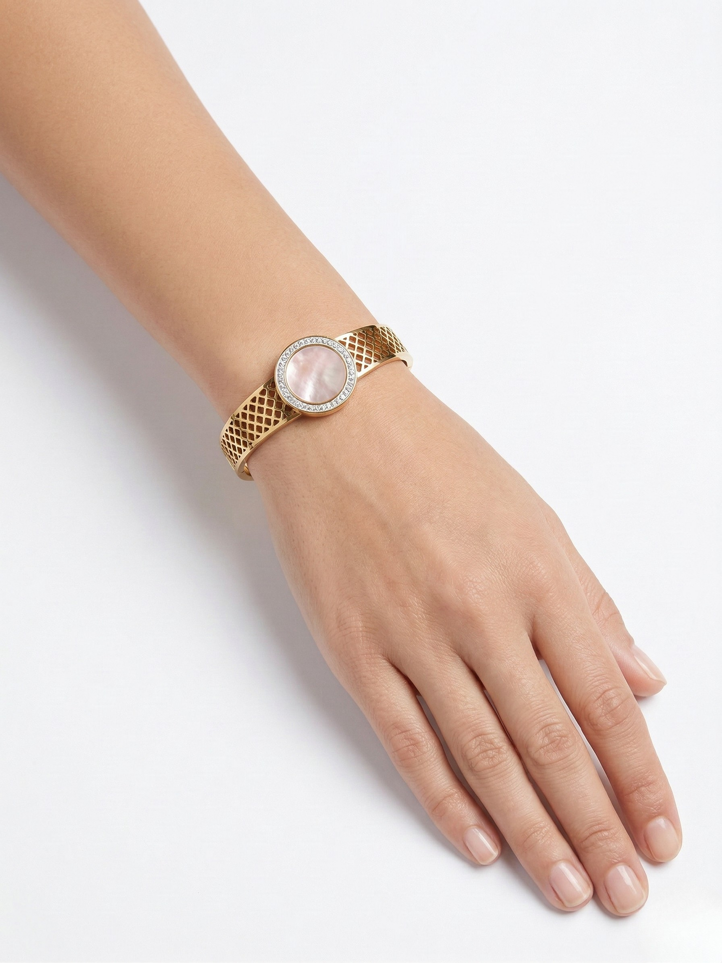 Elegant Gold Plated Designer Bracelet with Crystal