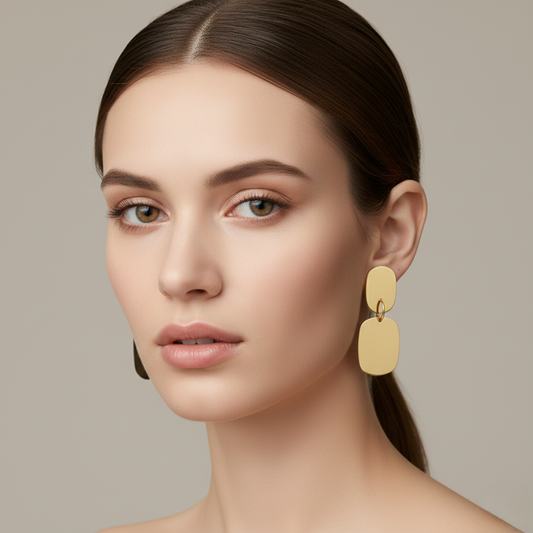 Golden Glow Minimal Drop Earrings