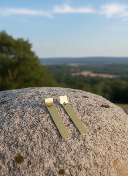 Golden Linear Drop Earrings