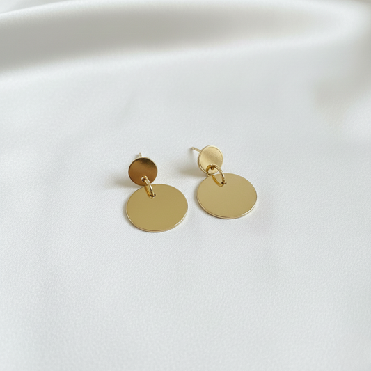 Golden Aura Minimal Drop Earrings