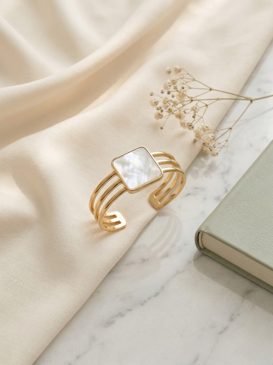 Elegant Gold Plated Square Stone Designer Bracelet