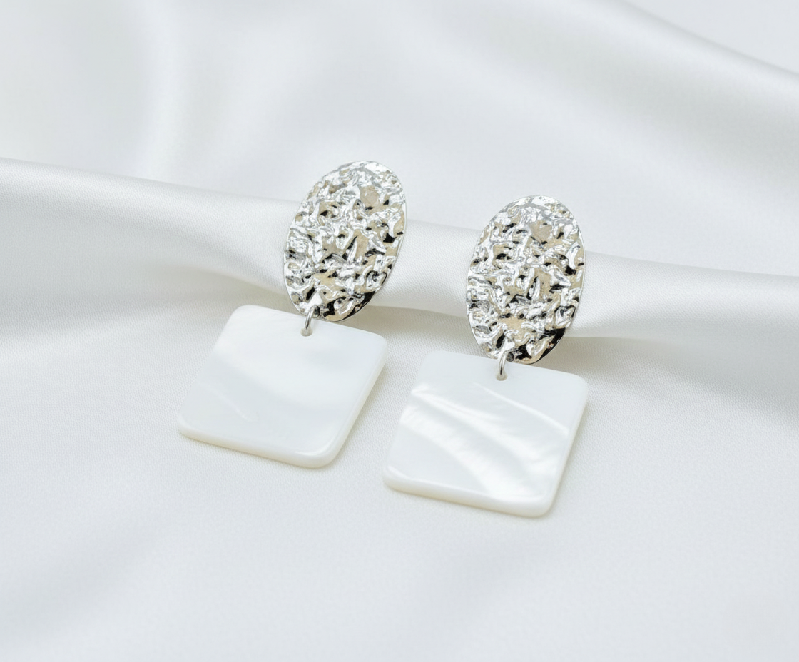 Contemporary Silver Statement Earrings