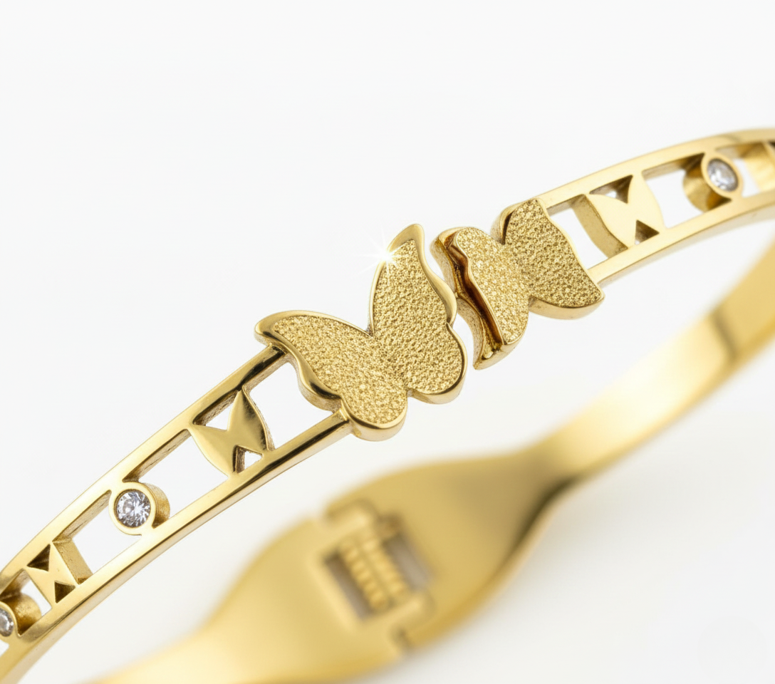 Butterfly Gold Kada Bracelet for Women – Minimal & Elegant
