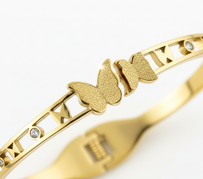 Butterfly Gold Kada Bracelet for Women – Minimal & Elegant