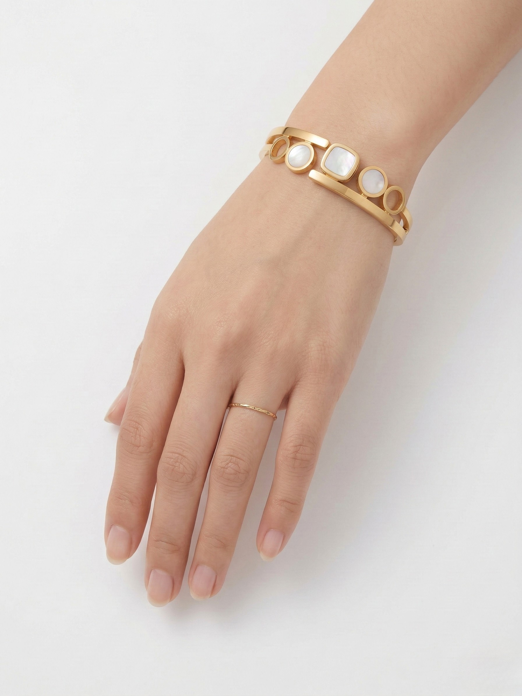 Modern Gold Plated Multi Shape Designer Bracelet