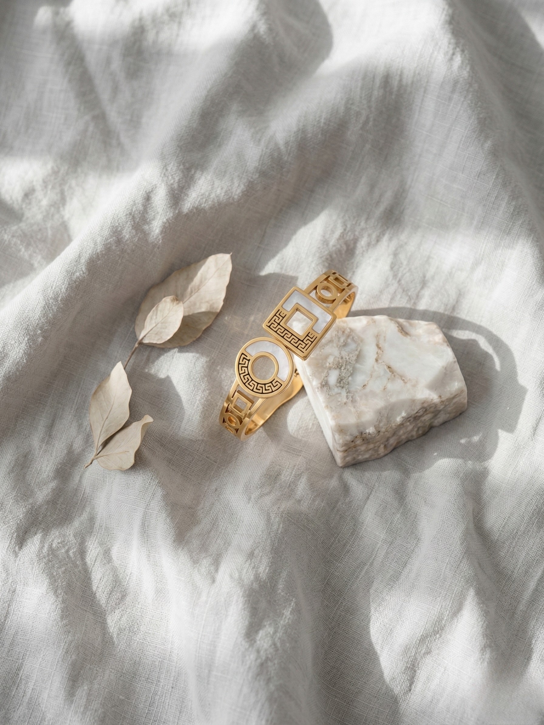 Stylish Gold Plated Dual Shape Designer Bracelet