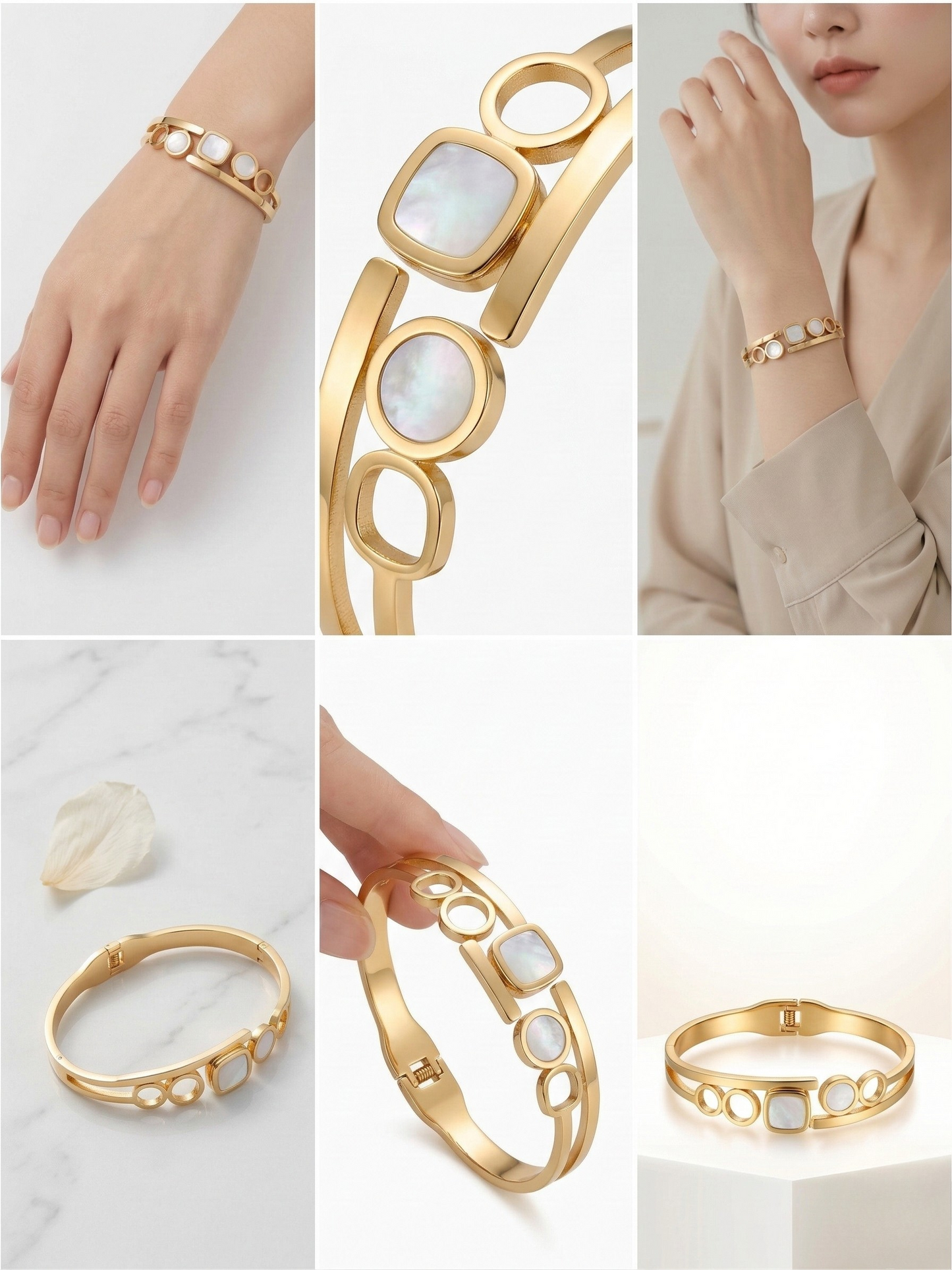 Modern Gold Plated Multi Shape Designer Bracelet