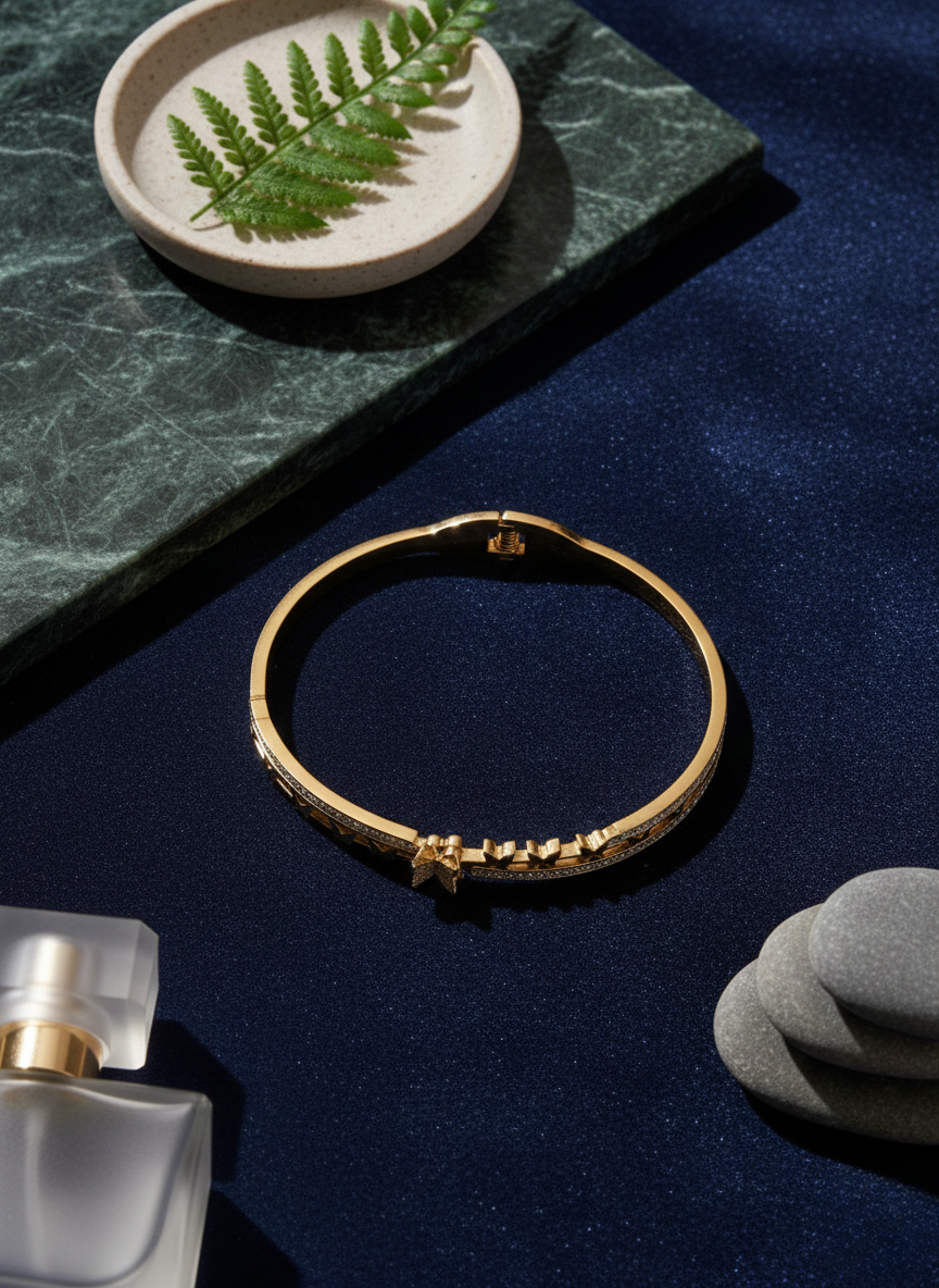 Elegant Korean Style Gold Butterfly Star Kada