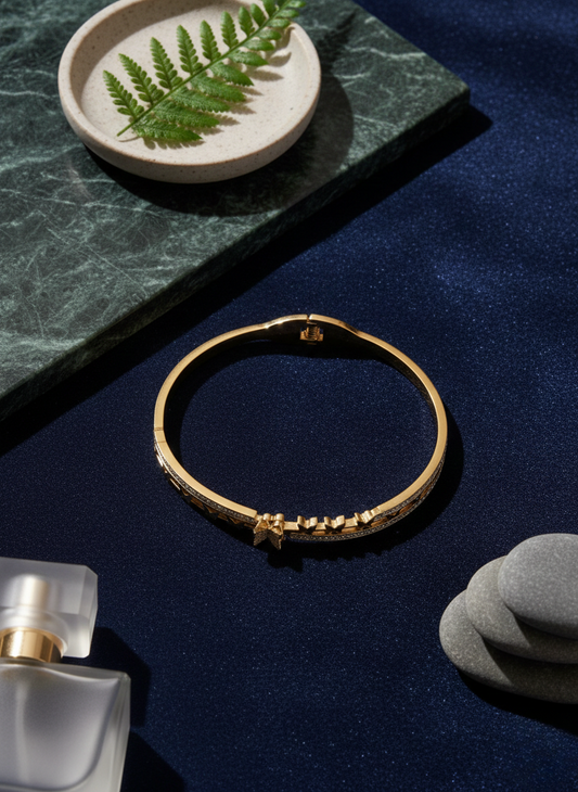 Elegant Korean Style Gold Butterfly Star Kada