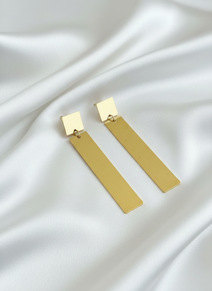 Golden Linear Drop Earrings