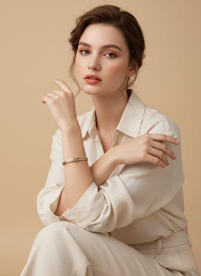 Elegant Korean Style Gold Butterfly Star Kada