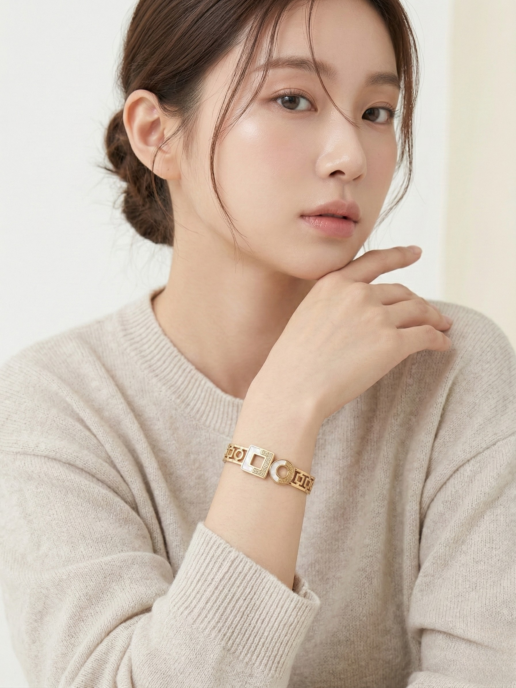 Stylish Gold Plated Dual Shape Designer Bracelet