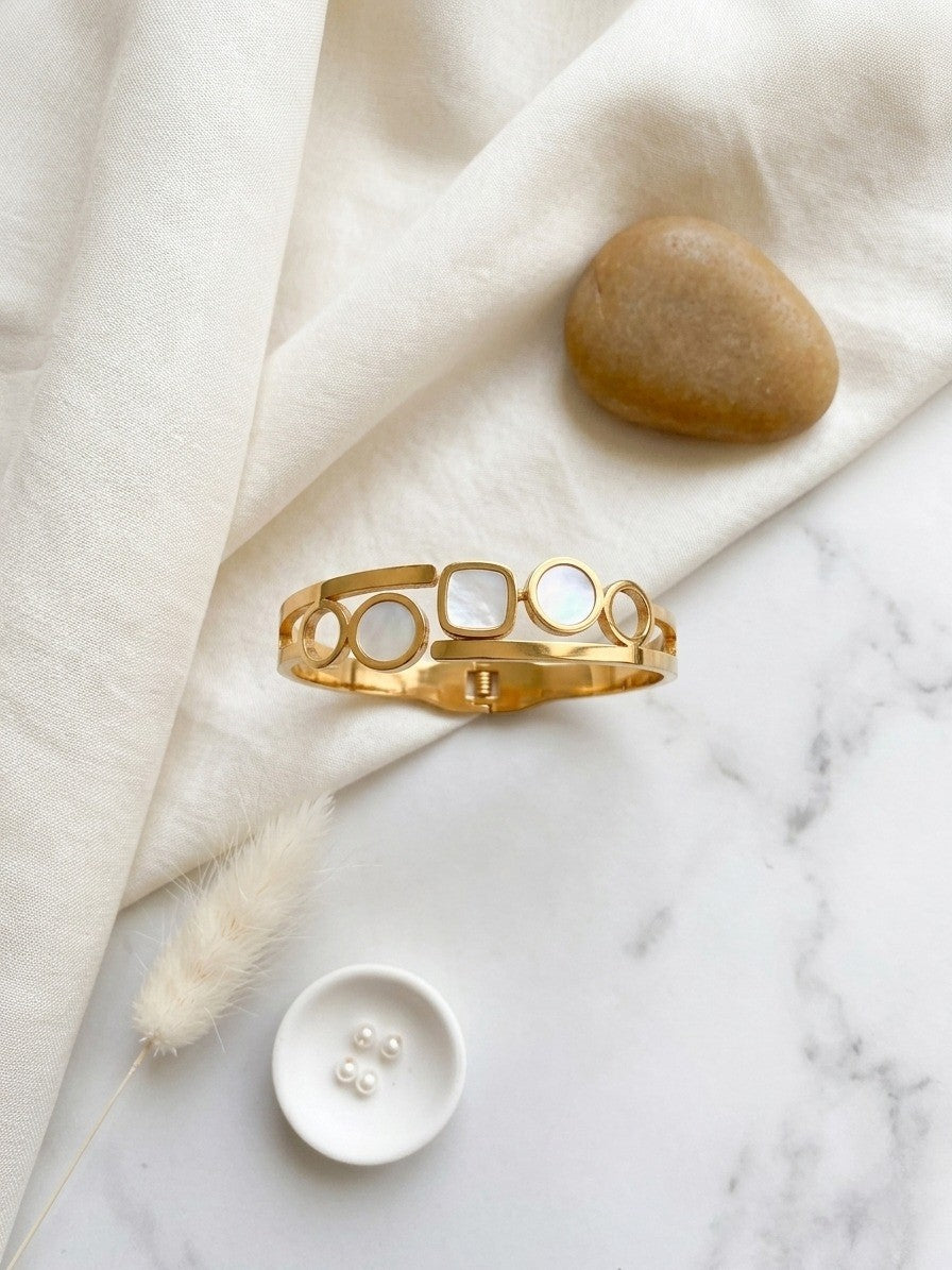 Modern Gold Plated Multi Shape Designer Bracelet