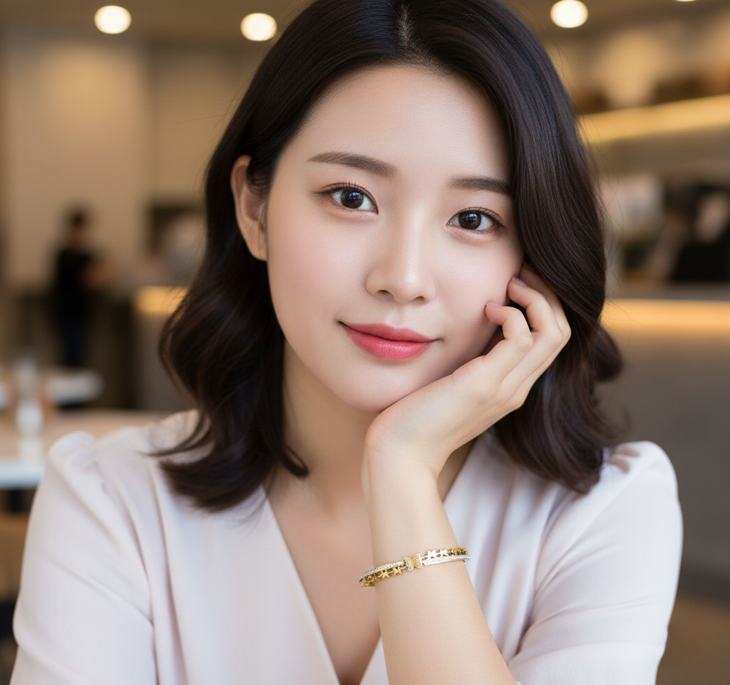 Star & Butterfly Gold Kada Bracelet for Women