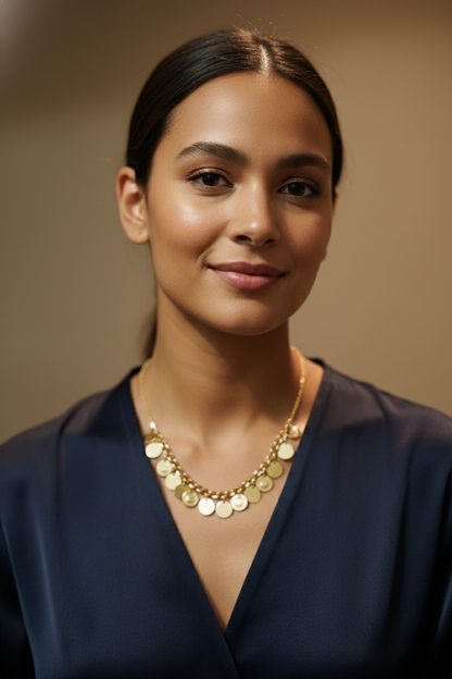 Gold Coin Charm Chain necklace