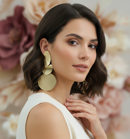 Elegant Geometric Gold Drop Earrings