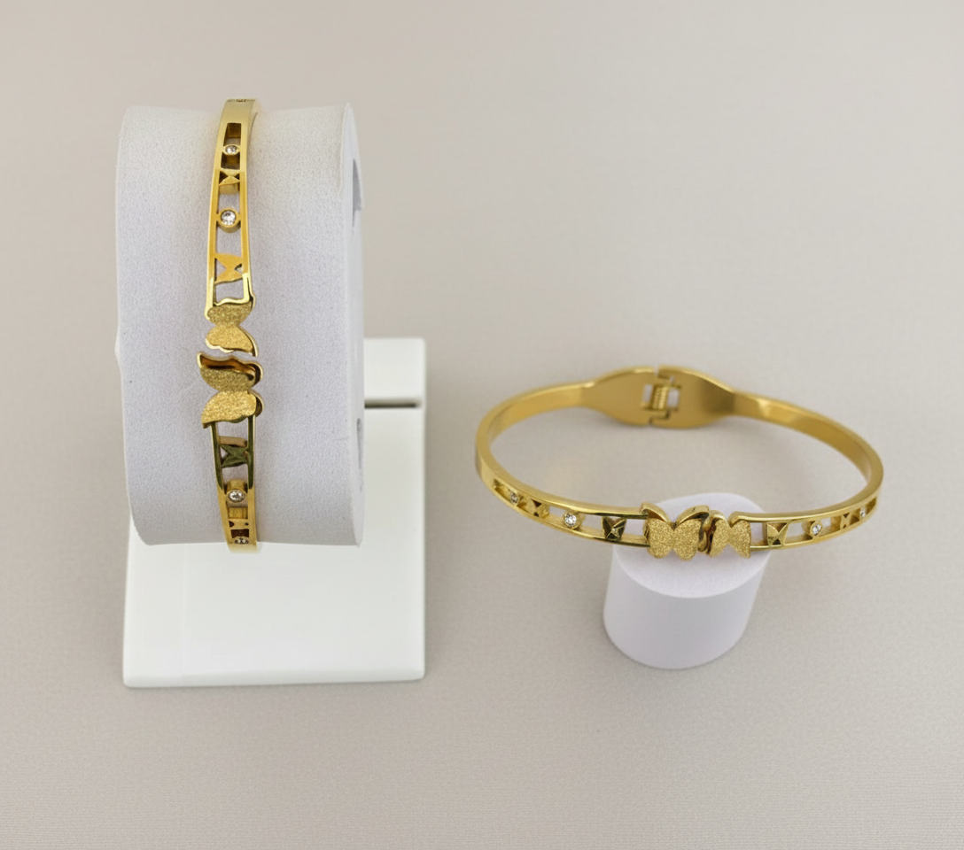 Butterfly Gold Kada Bracelet for Women – Minimal & Elegant