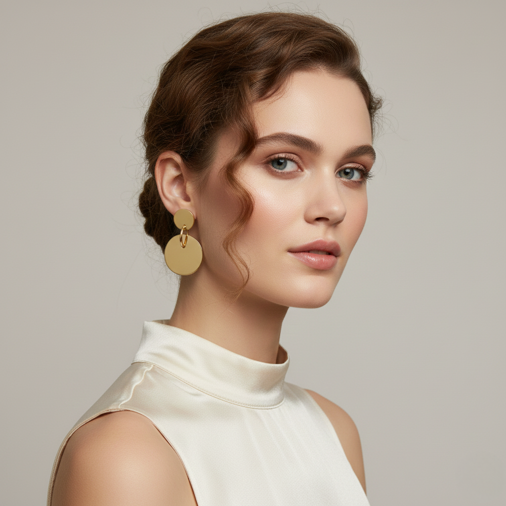 Golden Aura Minimal Drop Earrings