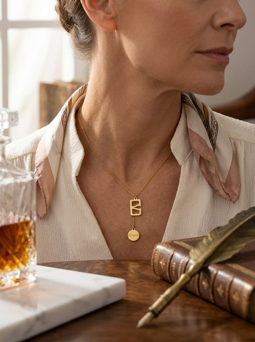 Luxury Gold Letter Pendant Chain Necklace