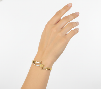 Elegant Shiny Butterfly Leaf Designer Bracelet