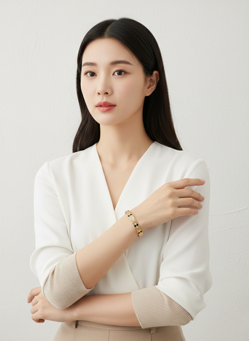 Elegant Gold Honeycomb Diamond Cuff Bracelet
