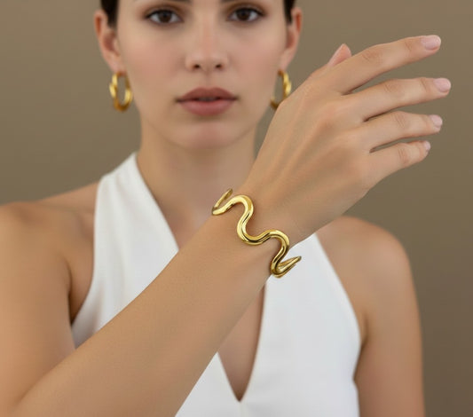 Elegance Korean Kada Bracelet – Gold Finish