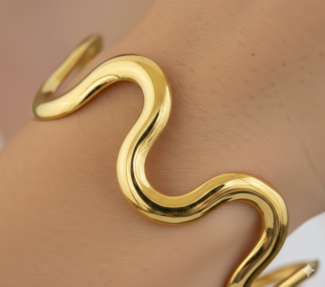 Elegance Korean Kada Bracelet – Gold Finish