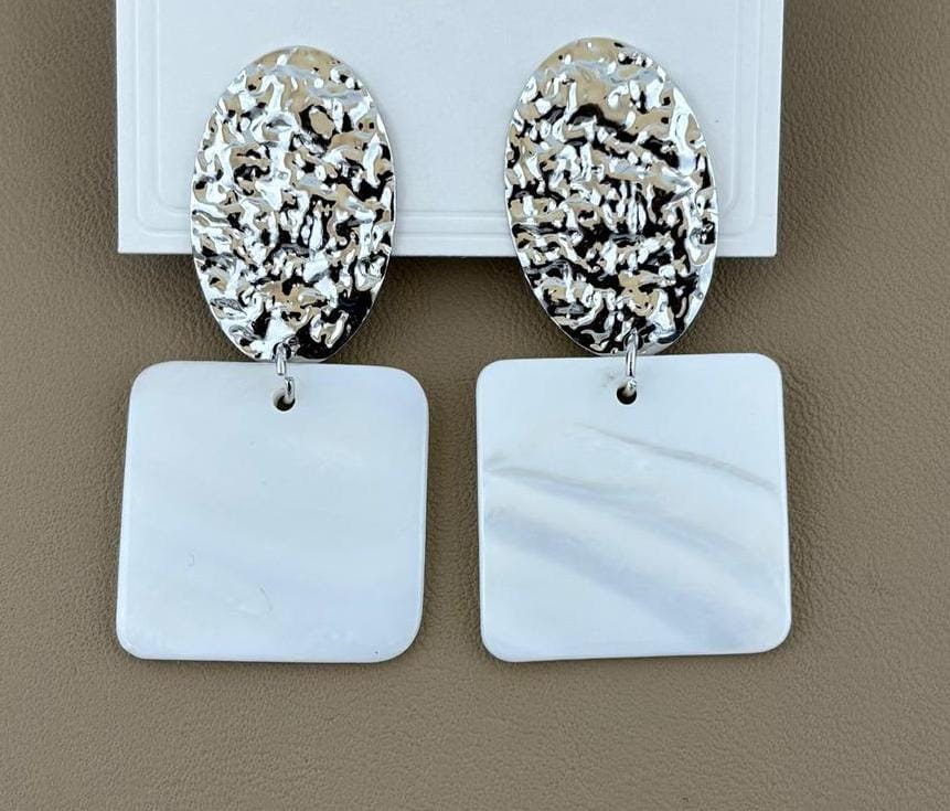 Contemporary Silver Statement Earrings