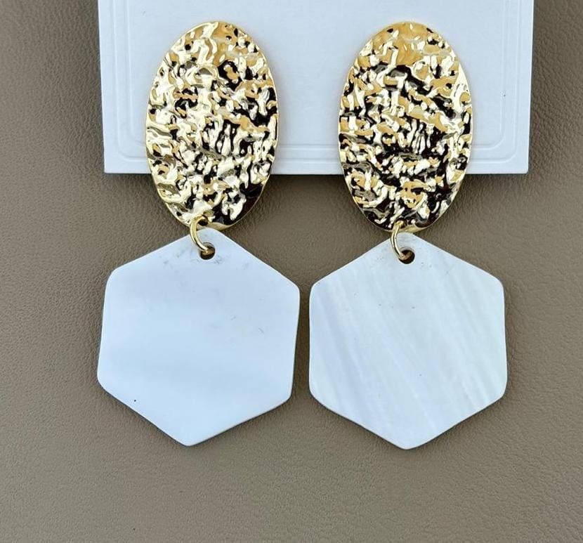 Aurora Gold & White Drop Earrings