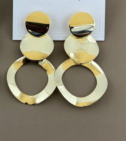 Golden Halo Statement Drop Earrings