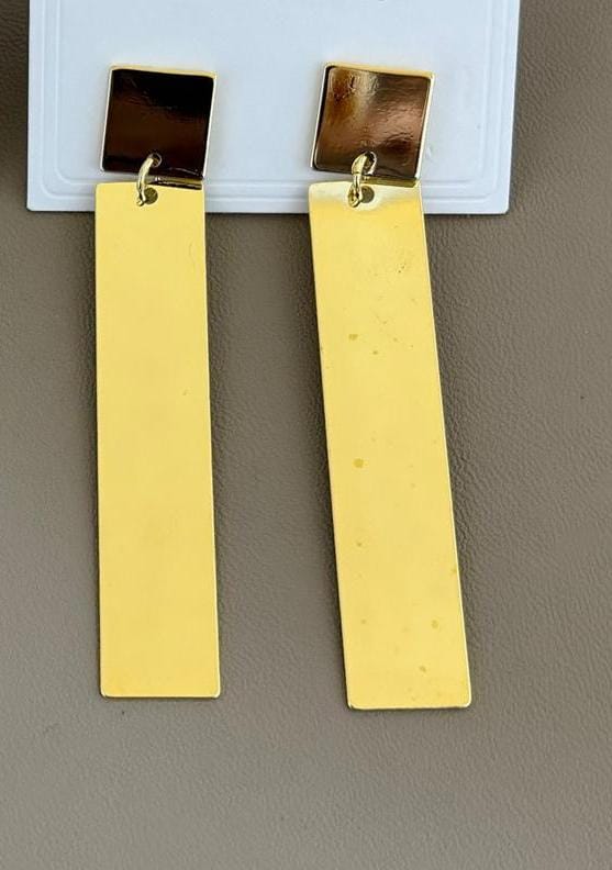 Golden Linear Drop Earrings
