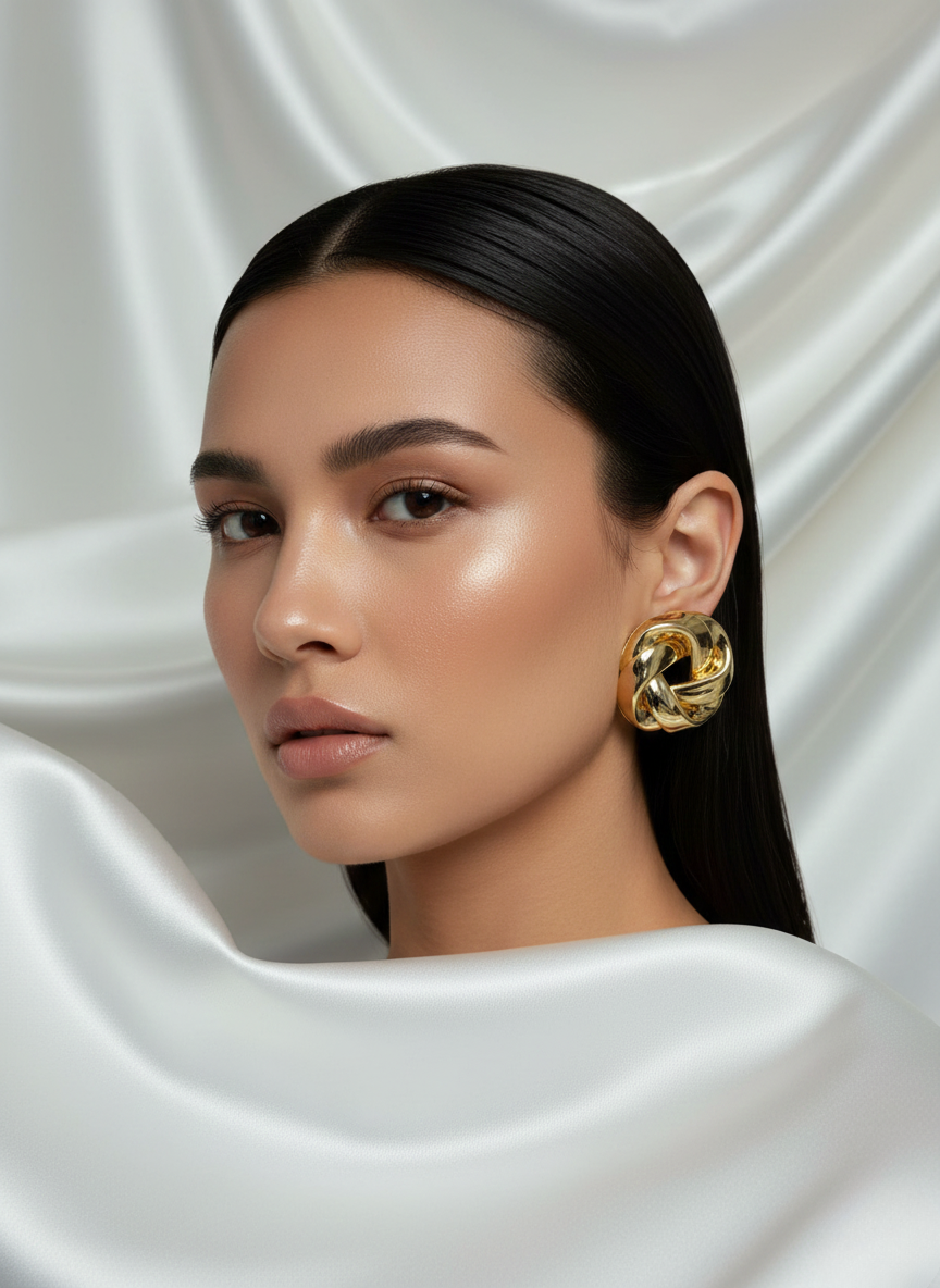 Gold Knot Stud Earrings – Classic Minimal Statement Jewelry