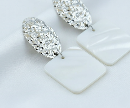Contemporary Silver Statement Earrings