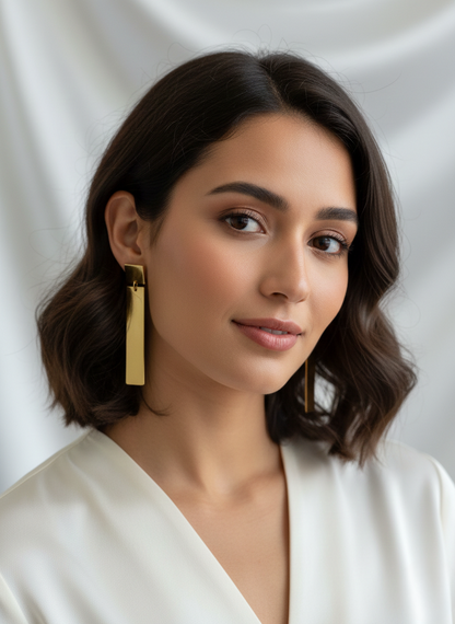 Golden Linear Drop Earrings