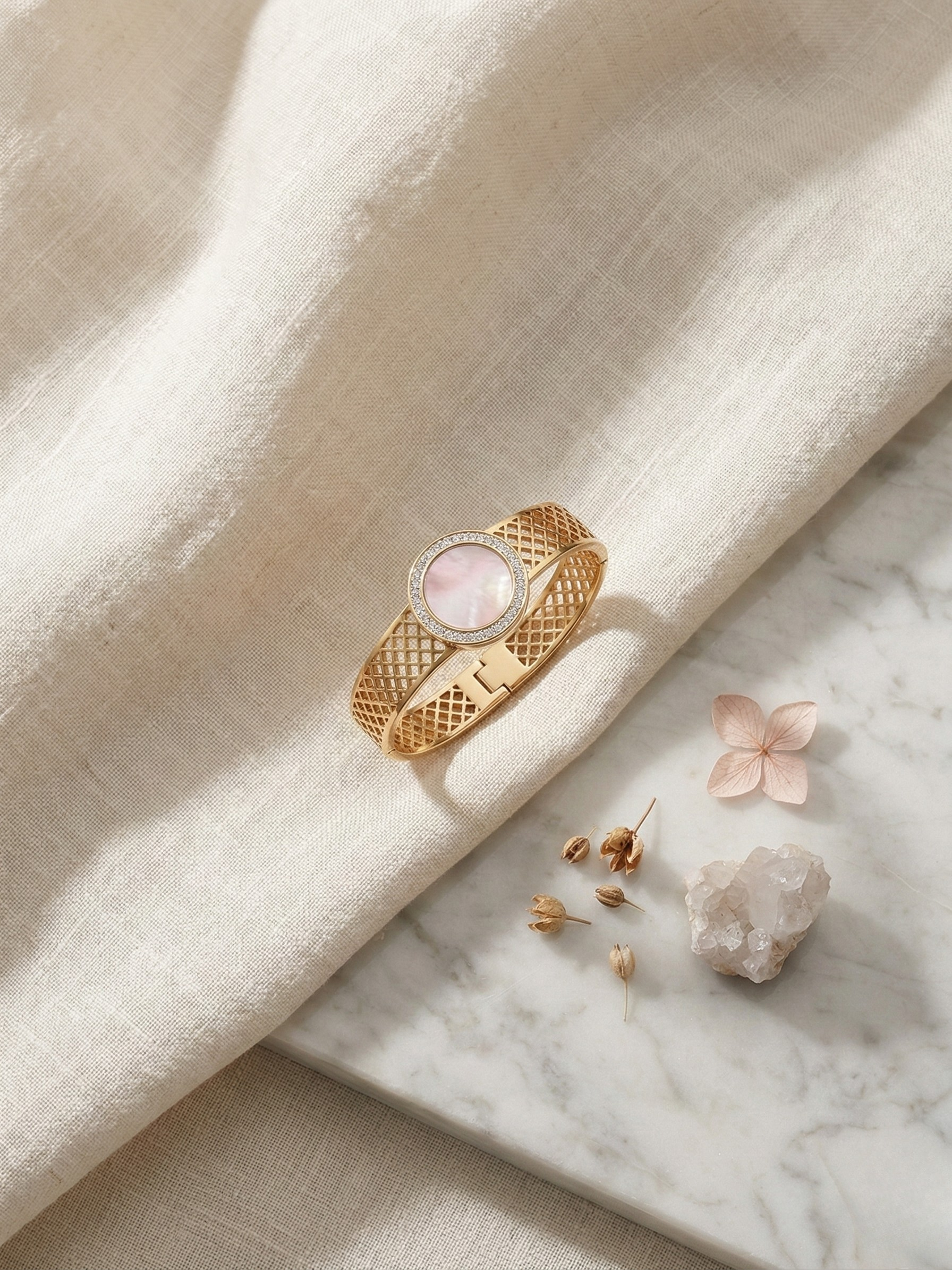 Elegant Gold Plated Designer Bracelet with Crystal