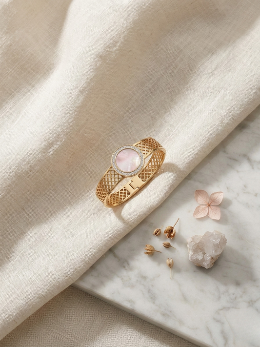 Elegant Gold Plated Designer Bracelet with Crystal