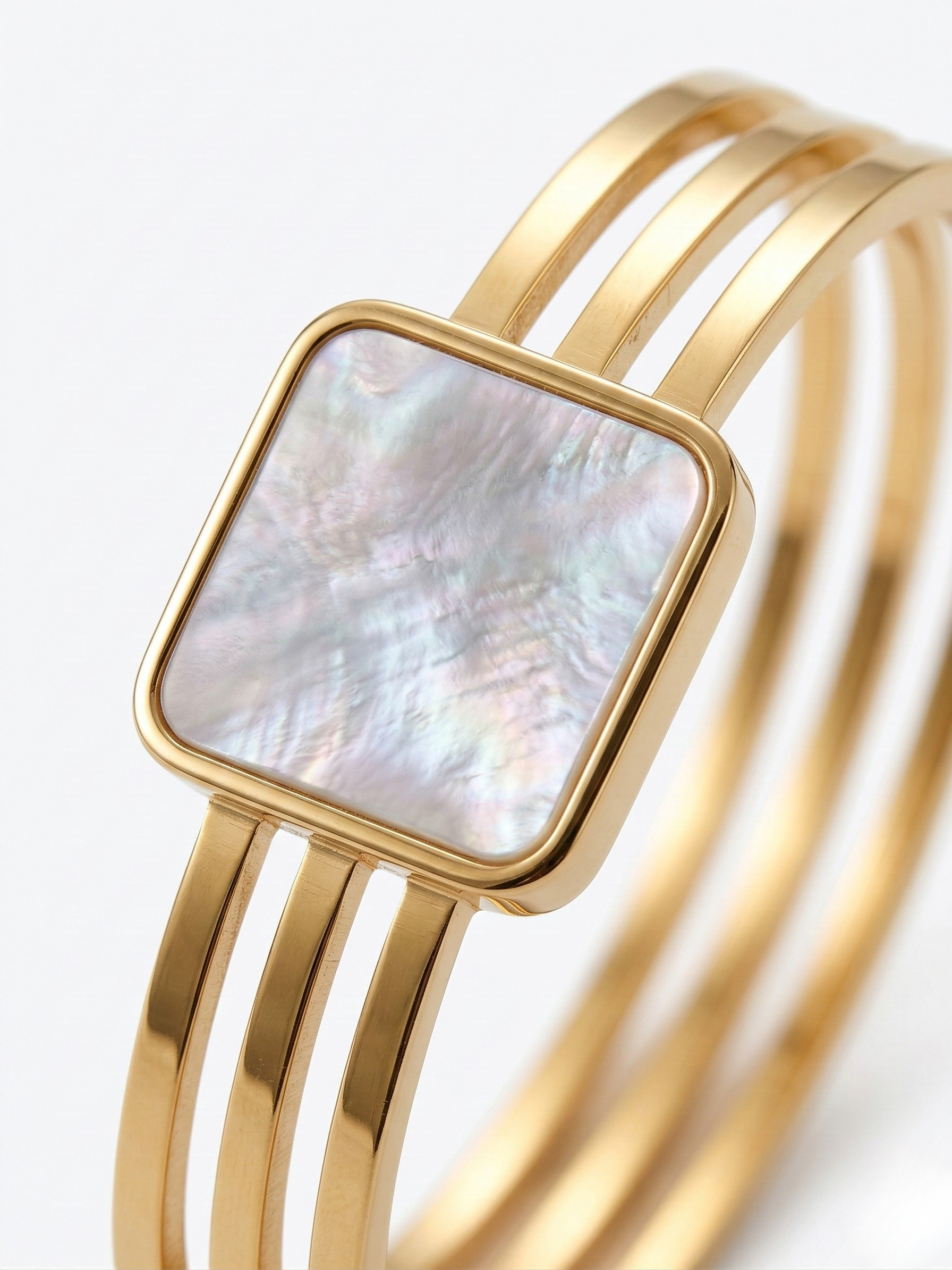 Elegant Gold Plated Square Stone Designer Bracelet