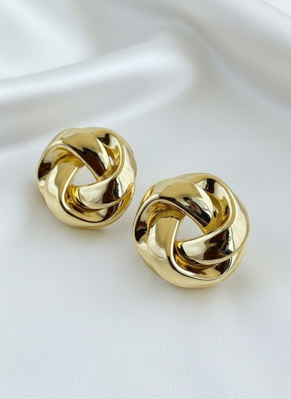 Gold Knot Stud Earrings – Classic Minimal Statement Jewelry
