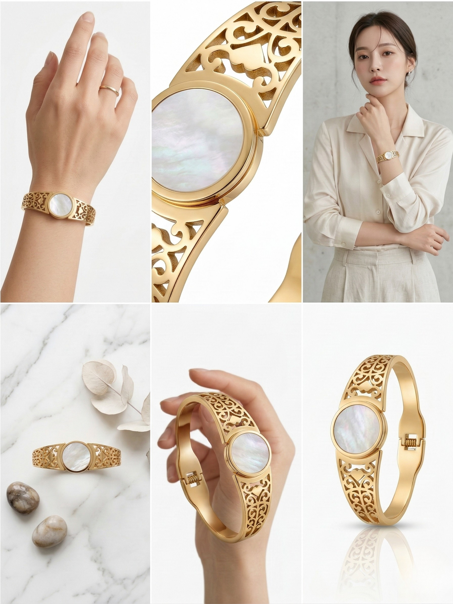 Elegant Gold Plated Round Stone Designer Bracelet