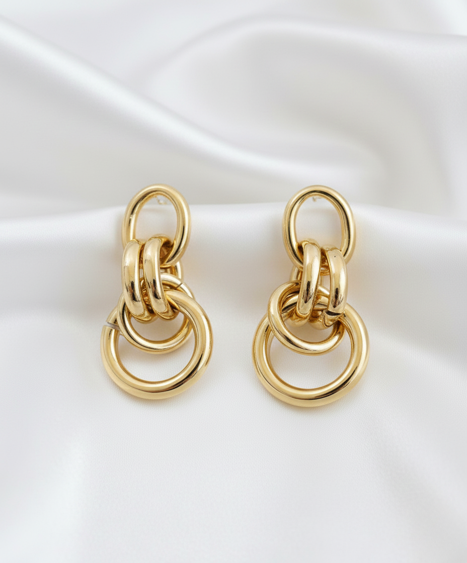 Interlinked Chain Drop Earrings – Modern Statement Fashion Jewelry